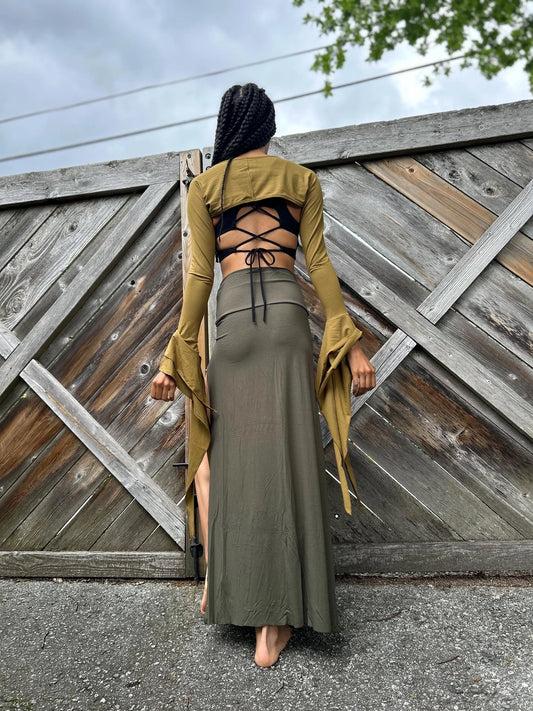 Gold Shrug, Fairy sleeves, Wide Sleeve Shrug, Yoga top, Goddess Shrug Top, Festival top, Hippie top, Long Sleeve Shrug, Boho Womens Shrug